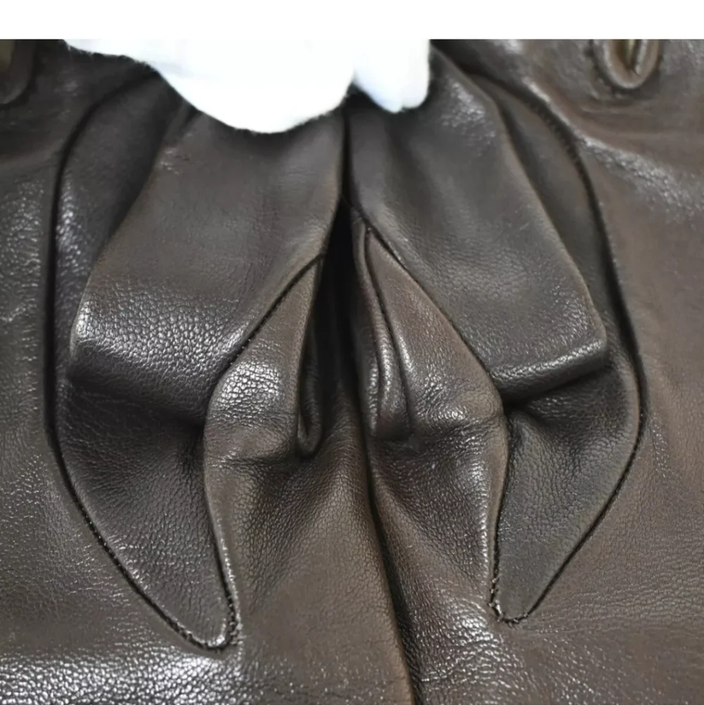 HERMES H Logo Leather Gloves!